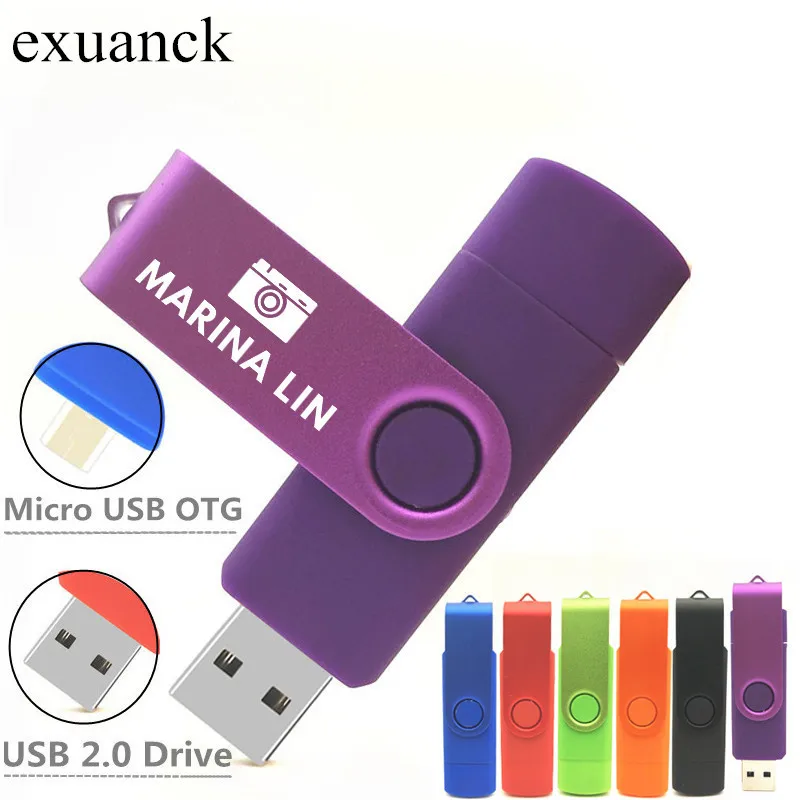
Exuanck Usb 2.0 OTG For Mobile Phone/Computer USB Flash Drive 4GB 8GB 16GB 32GB Rotation USB Memory U Stick 2 In 1 