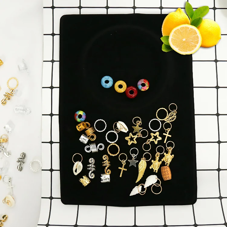 Gold Loc Jewelry Dreadlock Braid Hair Cuffs Wooden Hair Beads Jewelry For Braids African Accessories Beads For Kids Braids