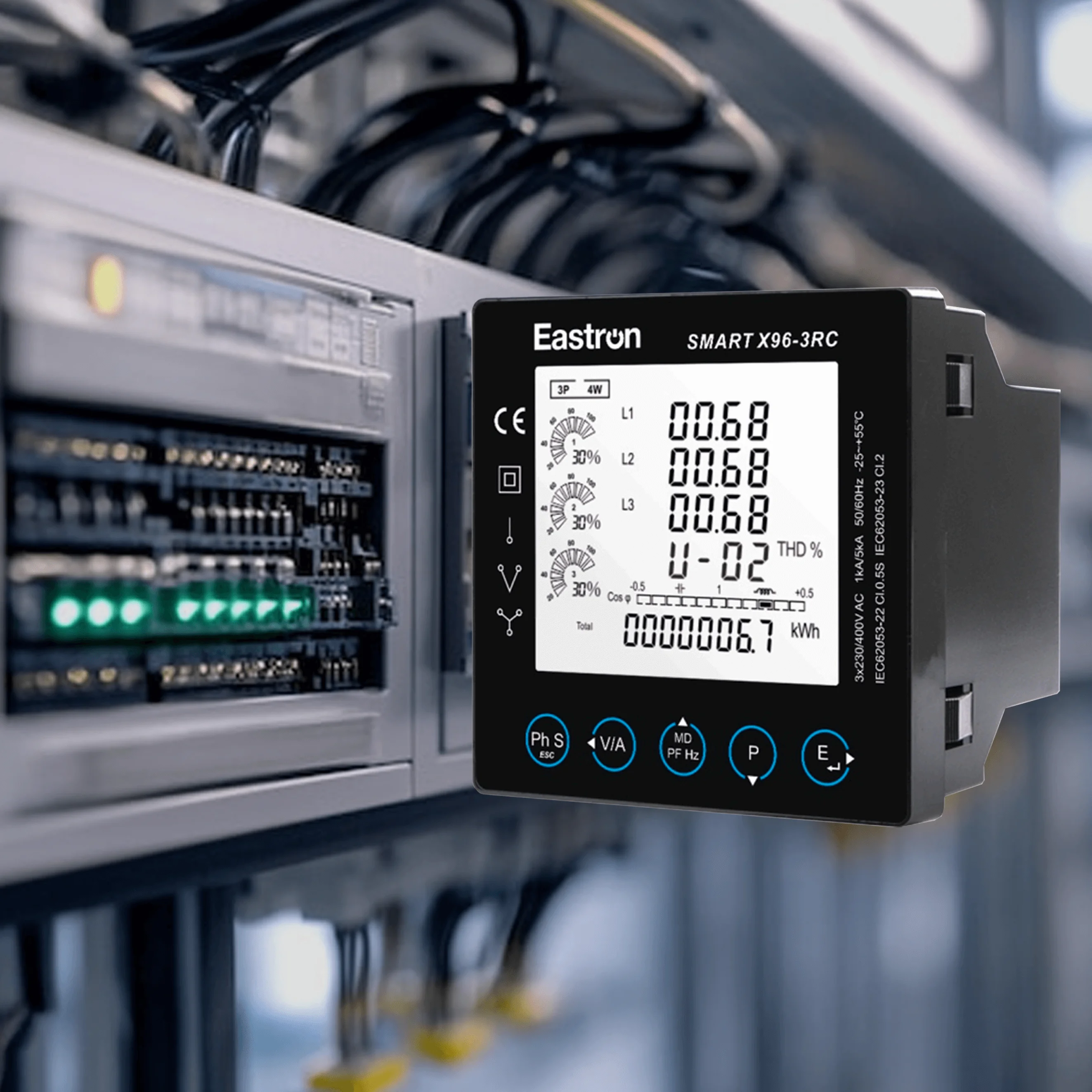 Eastron Smart X96-3RC CT Type RS485 Rogowski Coil Connection Smart Meter for Electricity Distribution