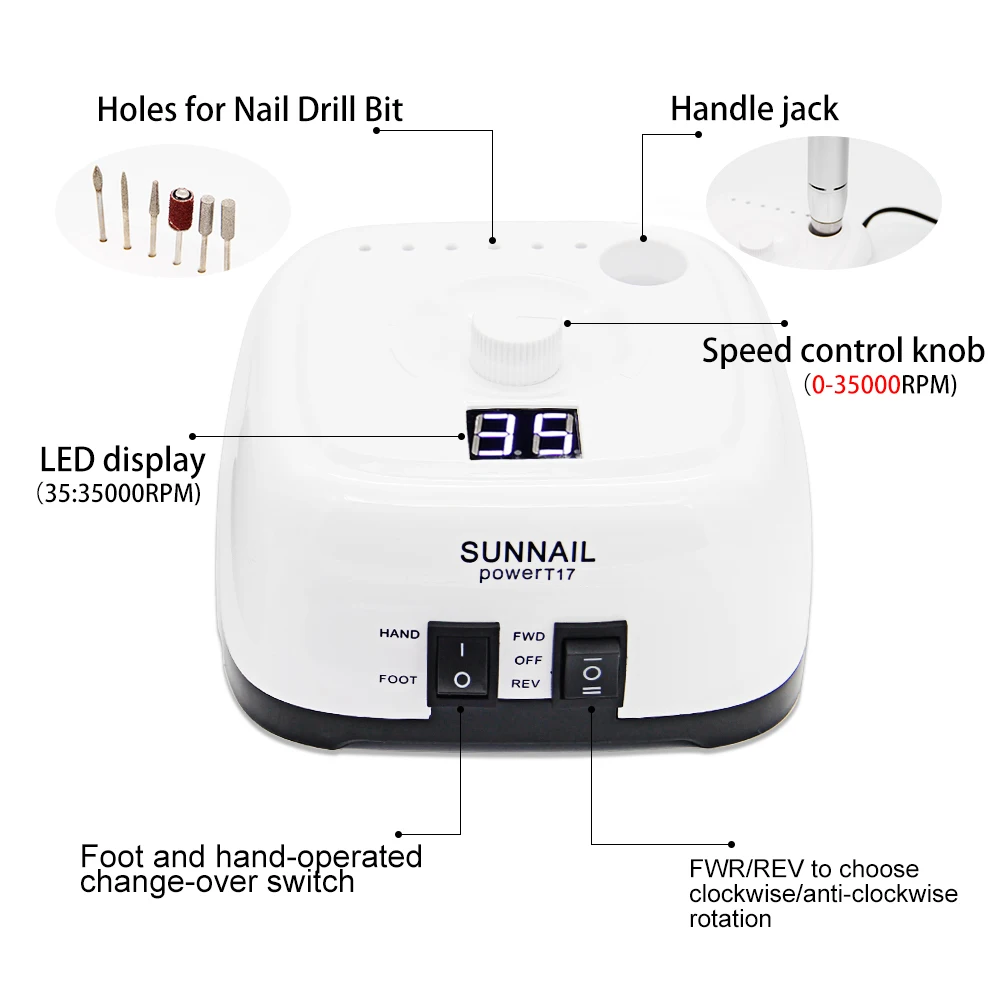 Высококачественная сверхмощная дрель для ногтей микромотор электрическая дрель для ногтей 35000 rmp инструменты для ногтей