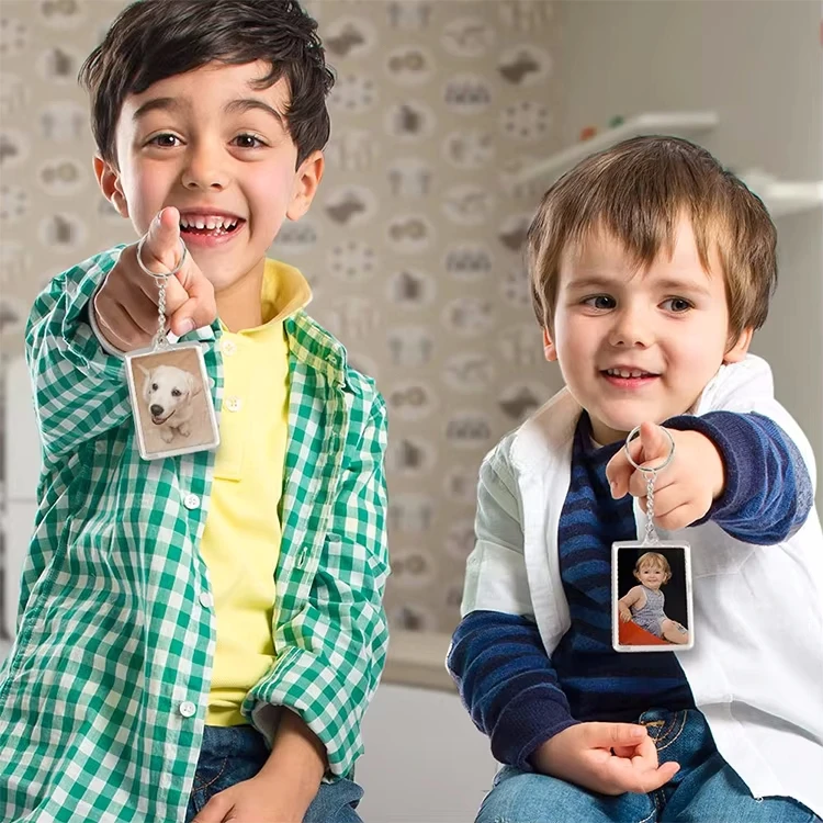 Wholesale Blank Acrylic Keychain , Custom Picture Insert Clear Plastic Acrylic Photo Frame Keychain