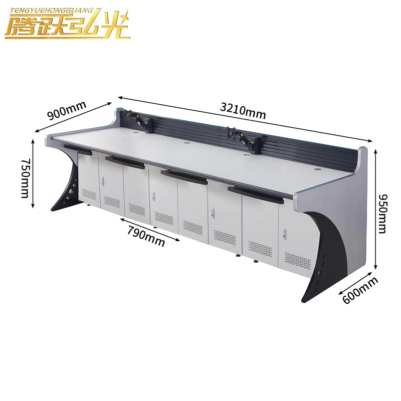 Four workstation K-type command center control console monitoring desk Conference  office furniture monitoring computer desk