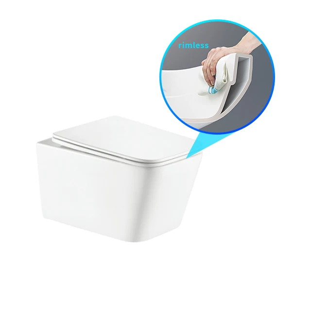 Rimless Wall Hung Toilet  wall mounted wall hang sharp line