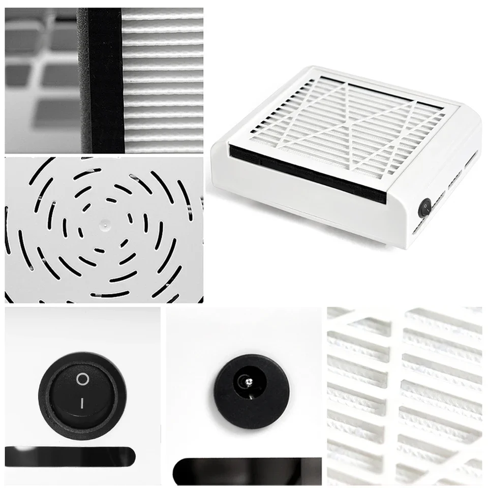 40w Power 45000 Rpm Vacuum Cleaner Strong Suction Nail Dust Collector Fan Collector No-Spilling Filter