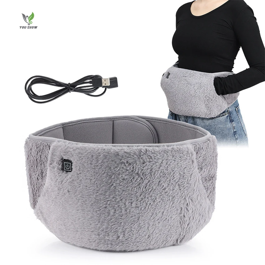 New Grey crystal velvet Plug in electric heating belt with multifunctional hand warmers