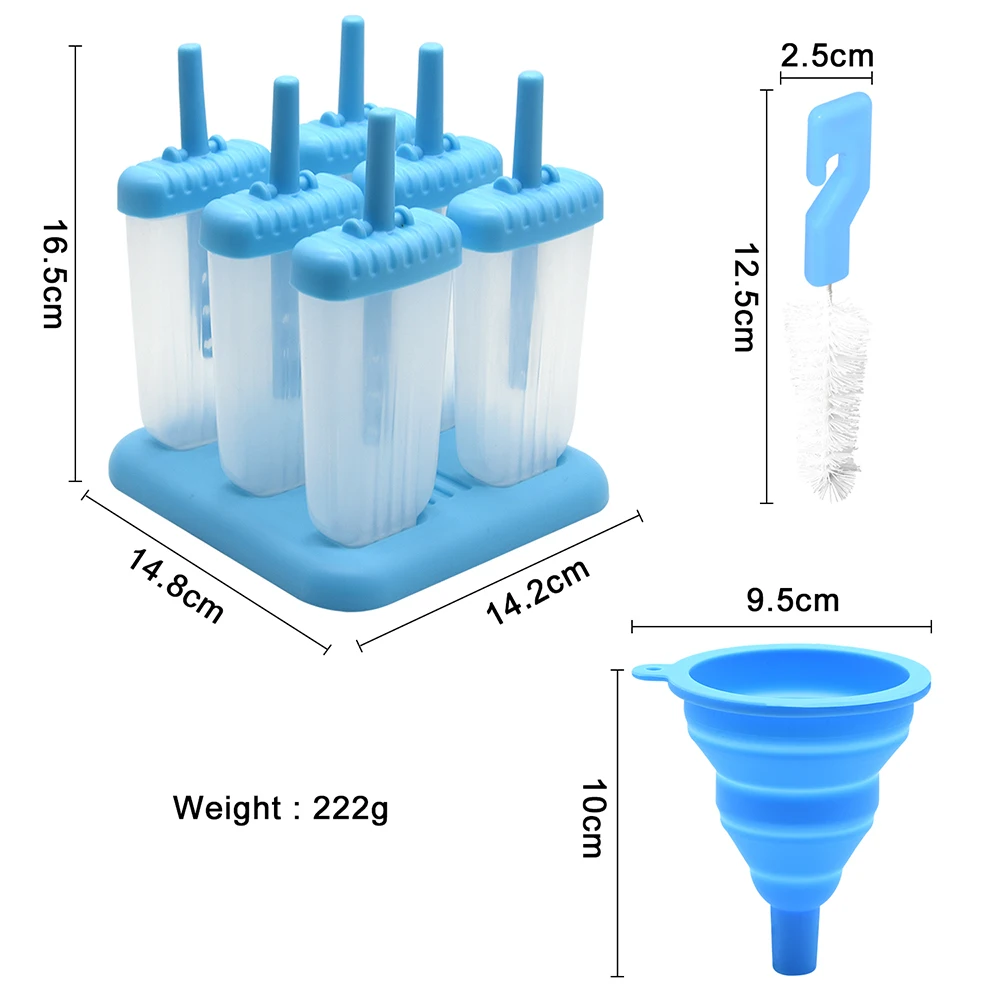 Helpcook BPA бесплатно многоразовые фруктового льда, партиями по 6 комплектов для льда ldpе, принимающих можно мыть в посудомоечной машине Прочный DIY на палочке поп формочка для мороженого