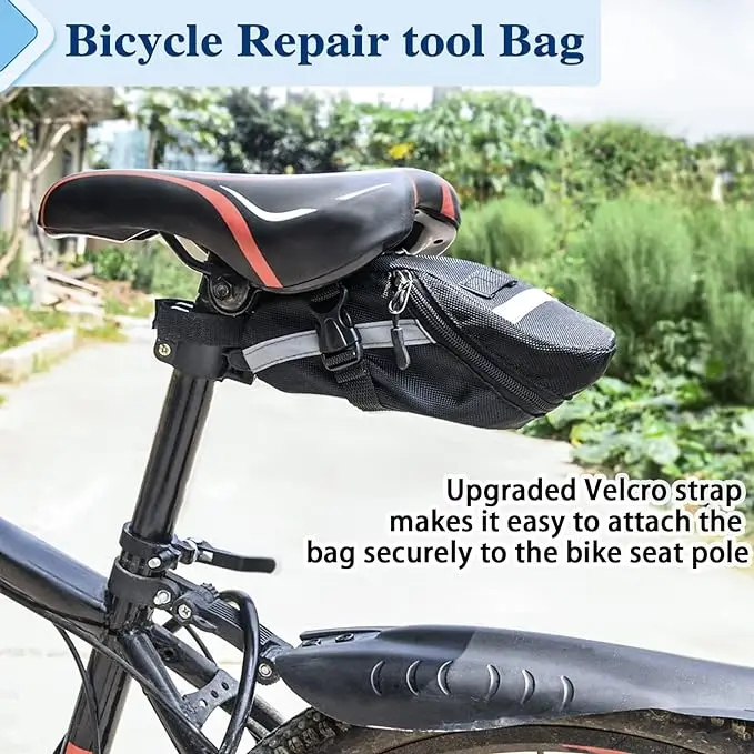 Bike Tire Repair Tool Bicycle Repair bag Kit Bicycle Tire Patch Kit Contains Mini Pump bicycle repair kit for ebike motorcycle