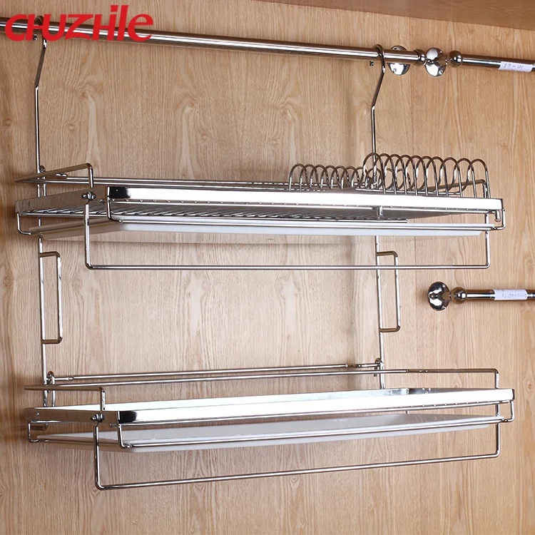Подвесной кухонный двухслойный держатель для чашек подставка для посуды