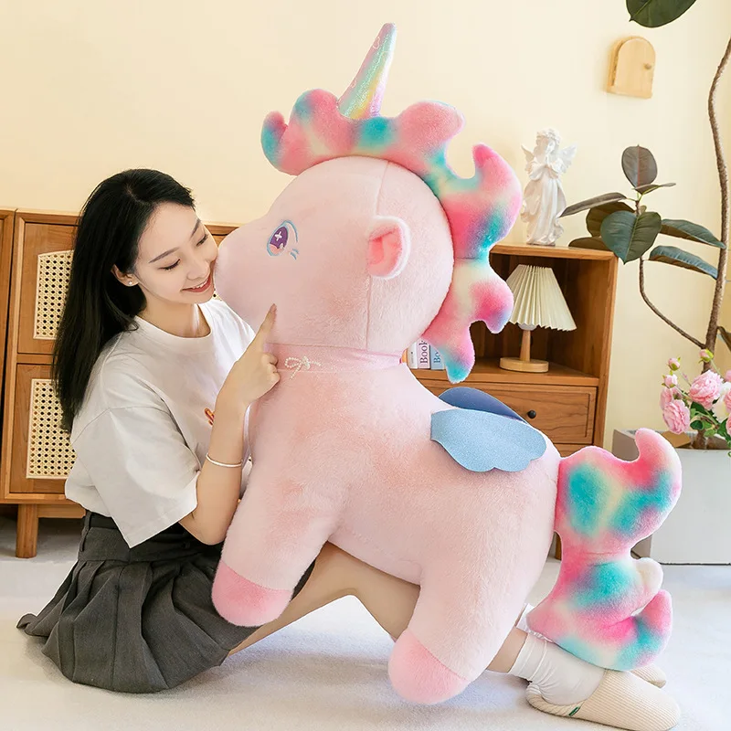 Wholesale Plush Animal Plush Unicorn Horse Rainbow Toys Customized Anime Dolls Pink White Rainbow Unicorn Plush Toy Dolls