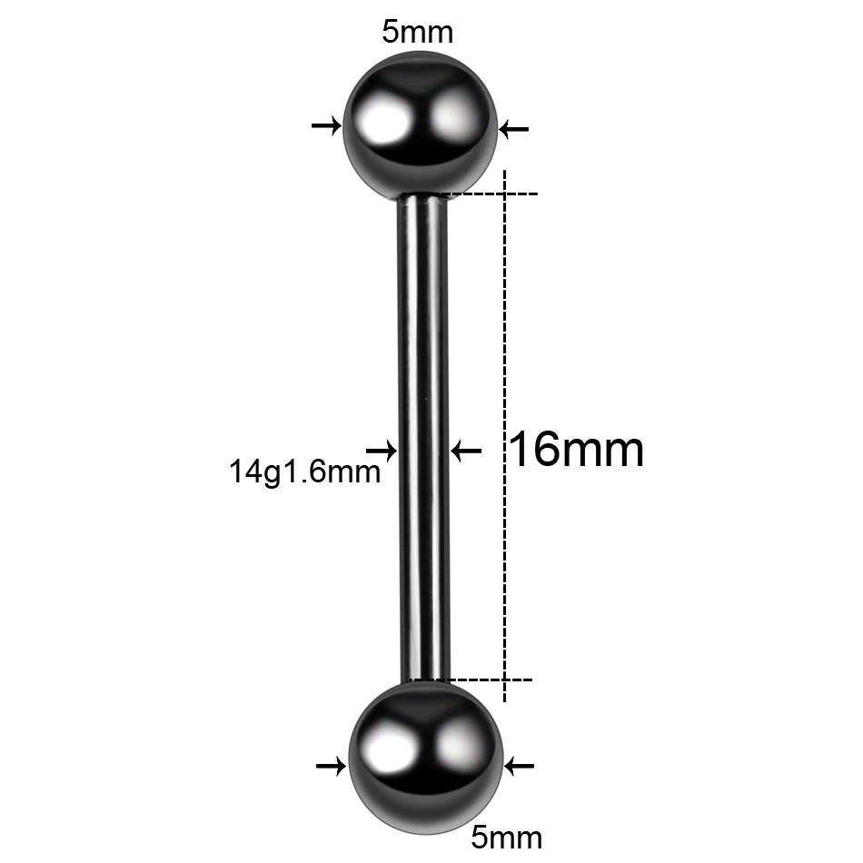 14G Titanium Tongue Bars Piercing 5mm Balls Barbell Nipple Ring Tongue Piercing Nipple Piercing Body Jewelry