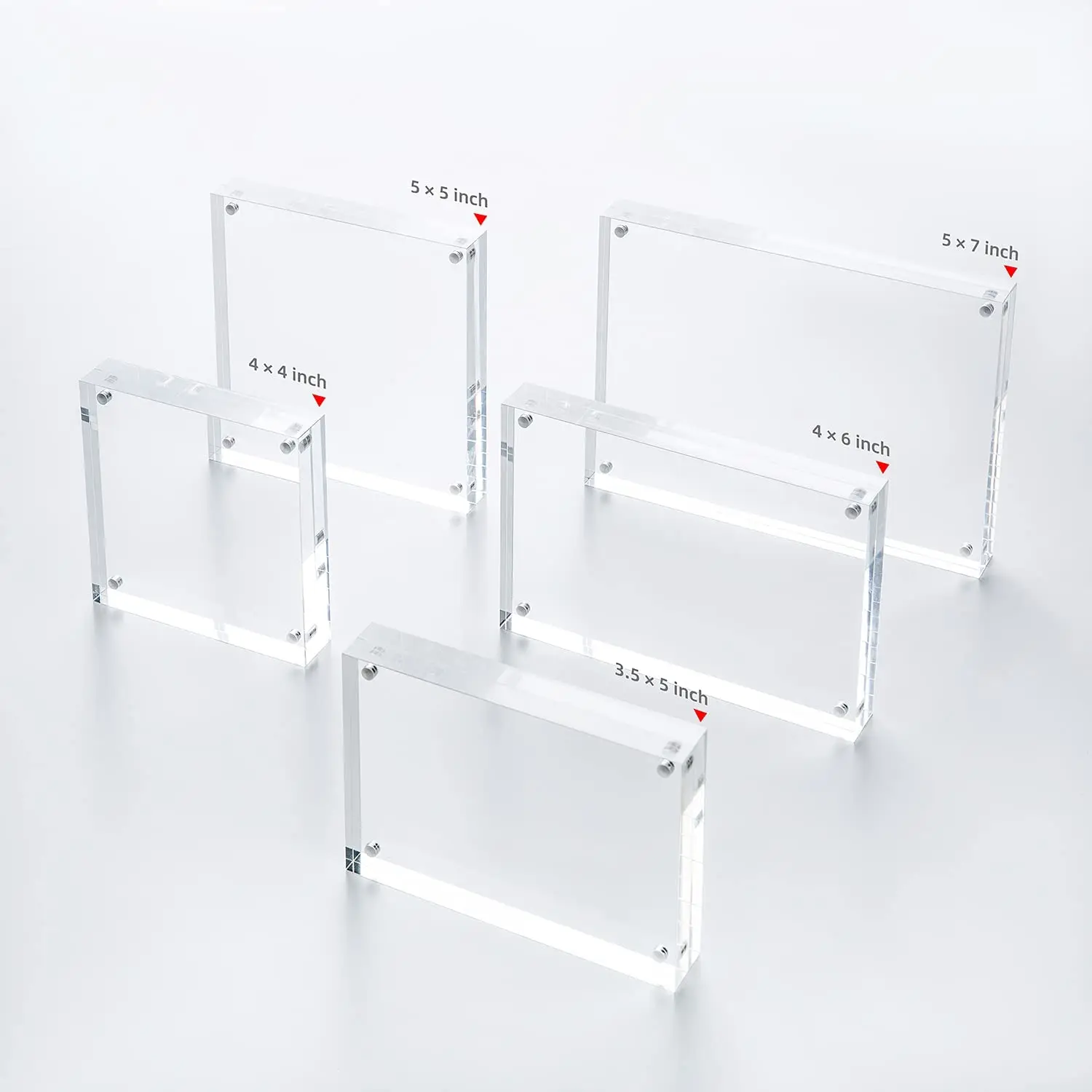 Multi Size Clear Acrylic Photo Frame Wholesale Double Sided Frameless Magnetic Photo Frame Picture Desktop Display