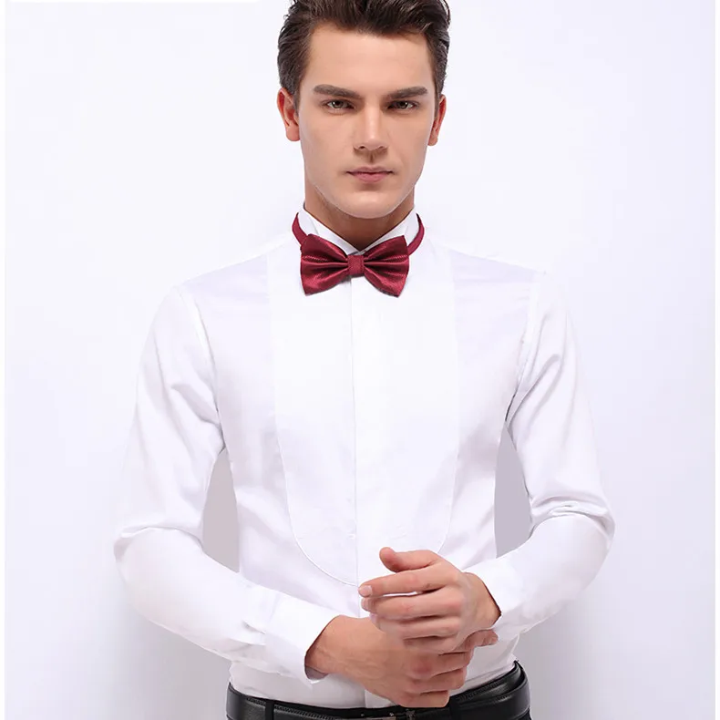 Hot sale full sleeve wedding dress tuxedo shirts for men