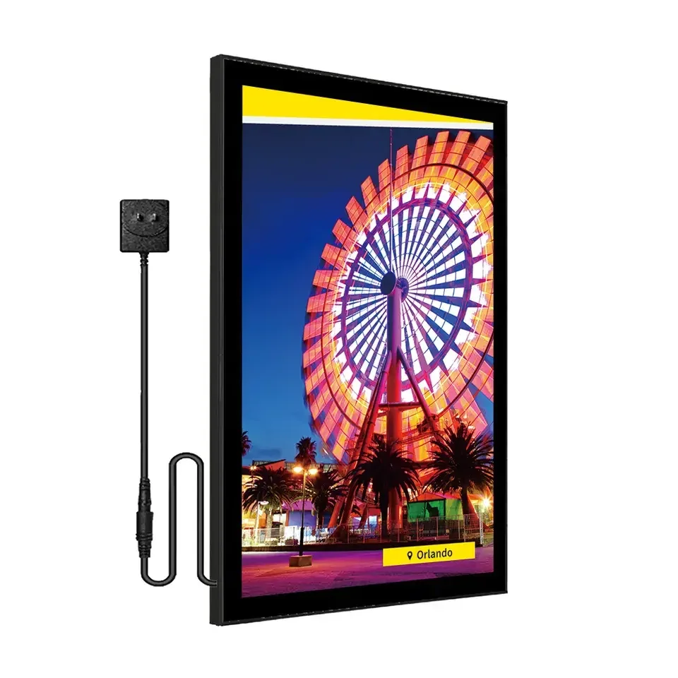 Wall Display Board Led Aluminum Frame Menu Square 24'x36' Slim Led Display Light Box Frame Wall Advertising Light Boxes