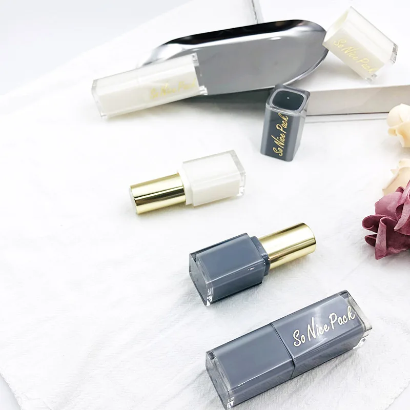 KHG-029 New design Empty Square Plastic Lipstick Tubes Custom Label wholesale Lipstick Tubes Packaging Containers 2024