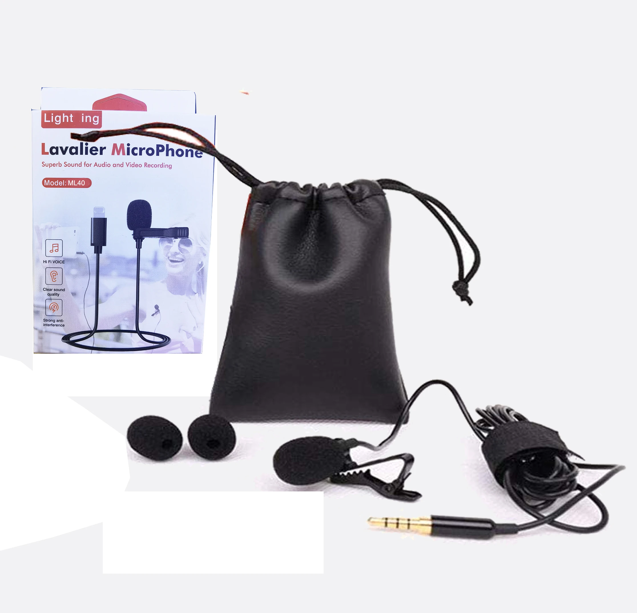 Lavalier Microphone Lighting Type C 3.5mm Jack Interface Mic Recording Lapel Collar Stylish Mini Throat Microphone