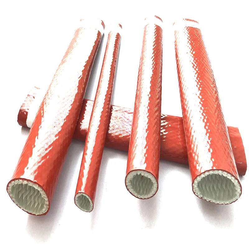 Flame Retardant Silicone Coat Fiberglass Sleeve for Wire harness /Fire Silicone fiberglass hose