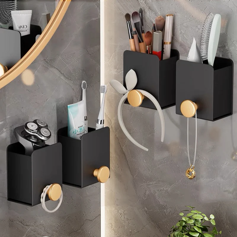 2023 Household Hands Free Standing grey Hair Dryer Holder carbon hair comb storage organizer velvet jewelry display tray