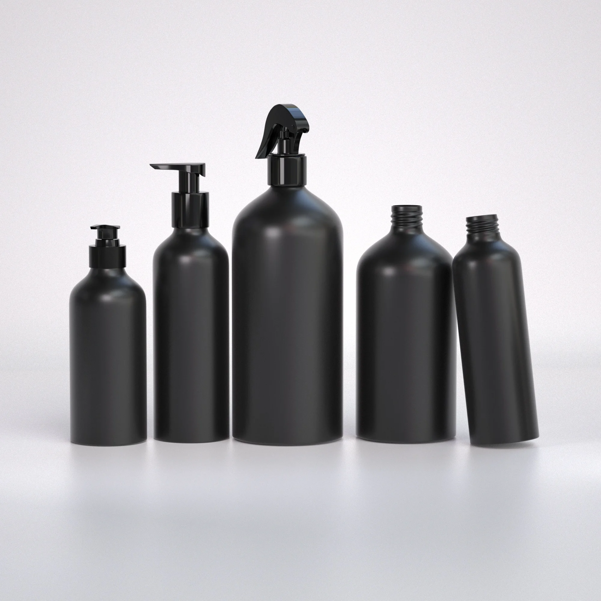 150ml 200ml metal packing aluminum bottles for shampoo and lotion oil metallic spray bottles for cosmetics