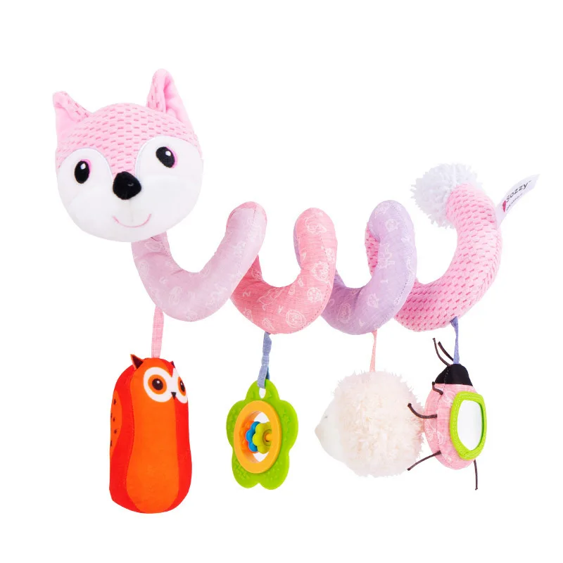 Jumon Car Seat Toys Infant Baby Color Elephant Stroller Toy Stretch & Spiral Activity Hanging Toys for Baby
