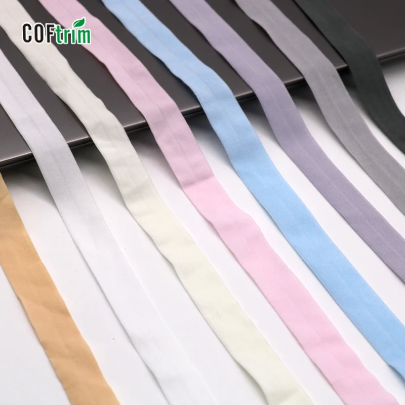 
wholesale factory price High elasticity fold over elastic tape Fold elastic 5/8 nylon twill tape bias binding tape 