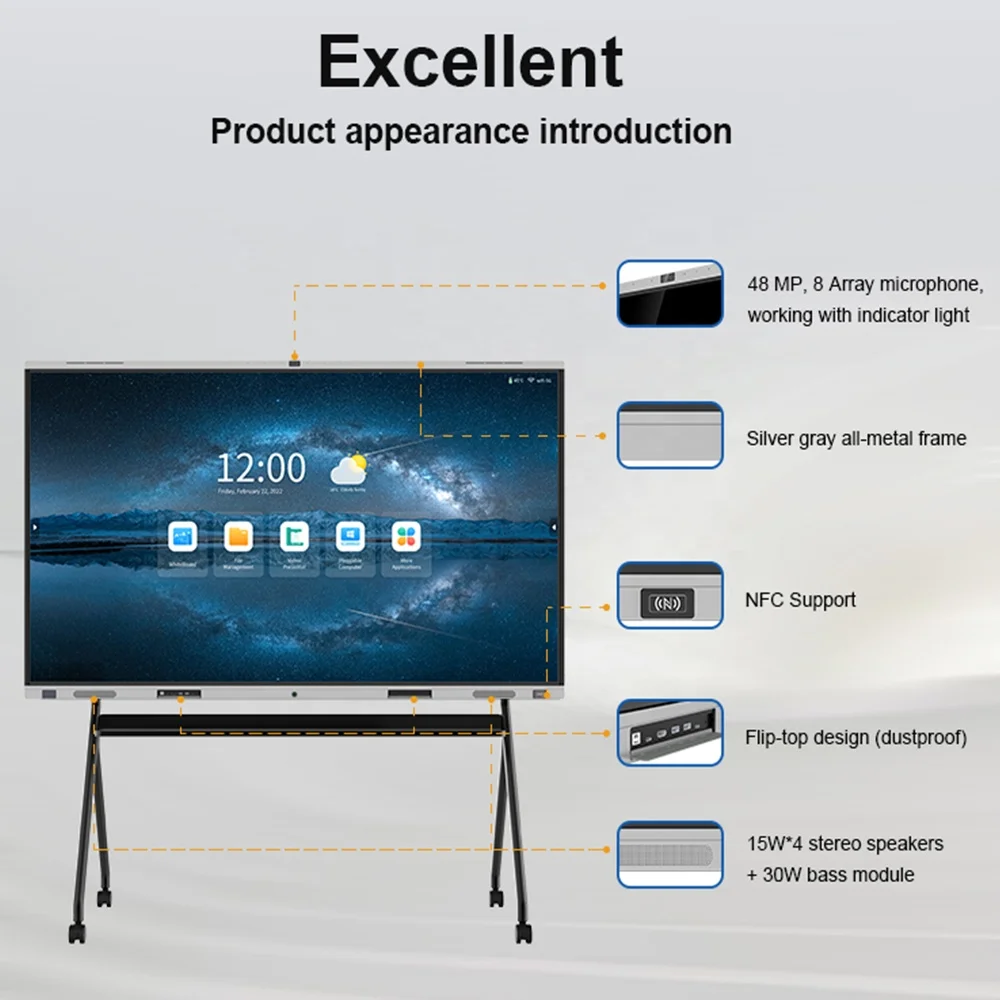 55 Inch Smart Board Price Multi Led Touch Screen Smart White Board Whiteboard Marker 65 75 86inch Interactive Boards For Schools