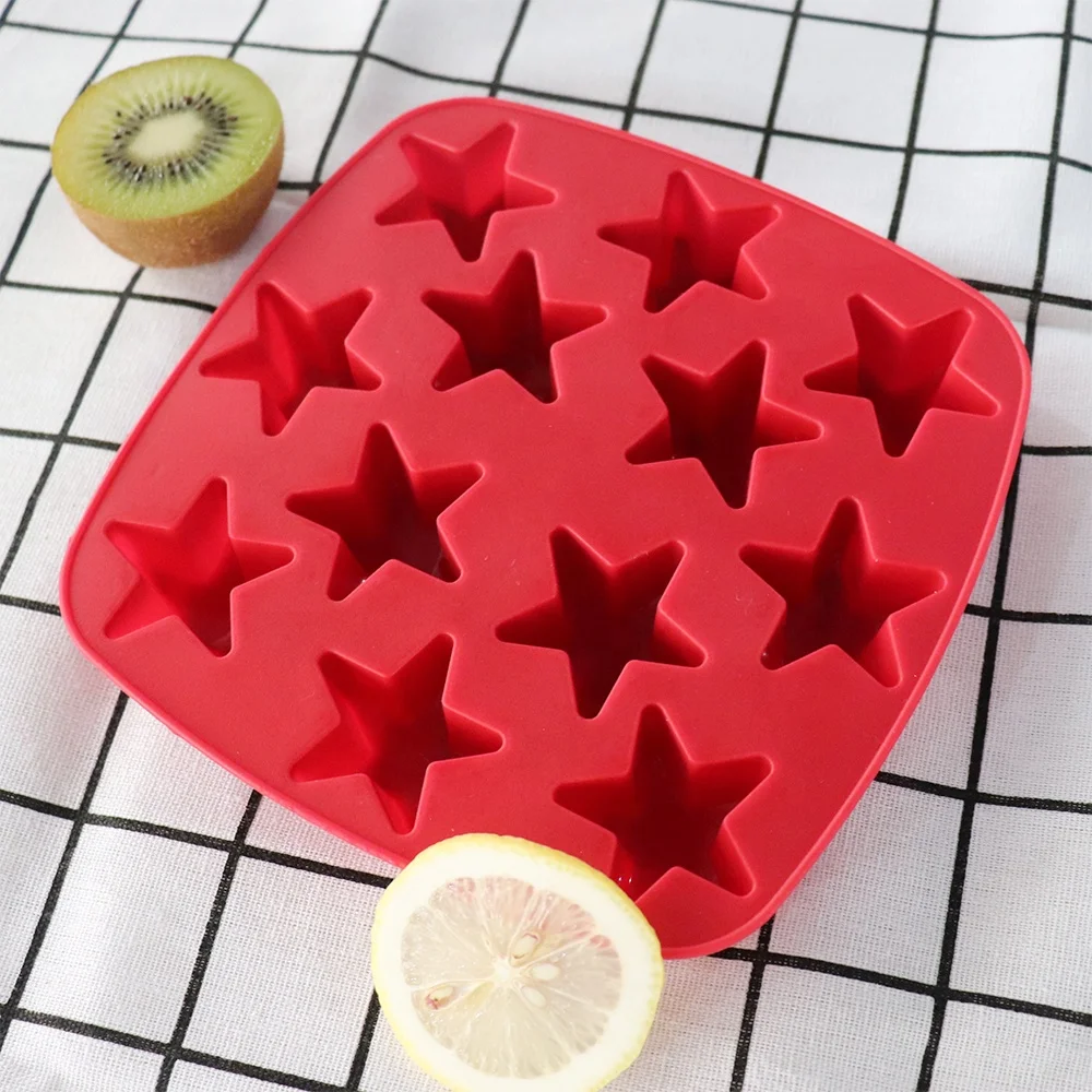 Customized food grade star shaped design silicone ice cube tray mold