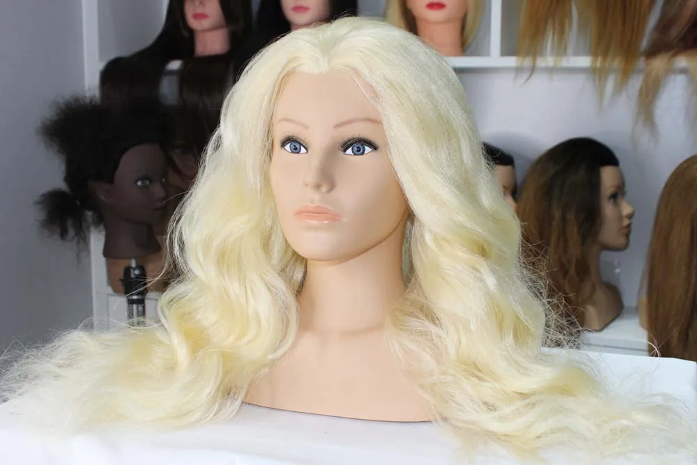 100% Human Hair Training Head With Shoulder Hair Styling Dyeing Coloring Realistic Mannequin Practice Head Dolls