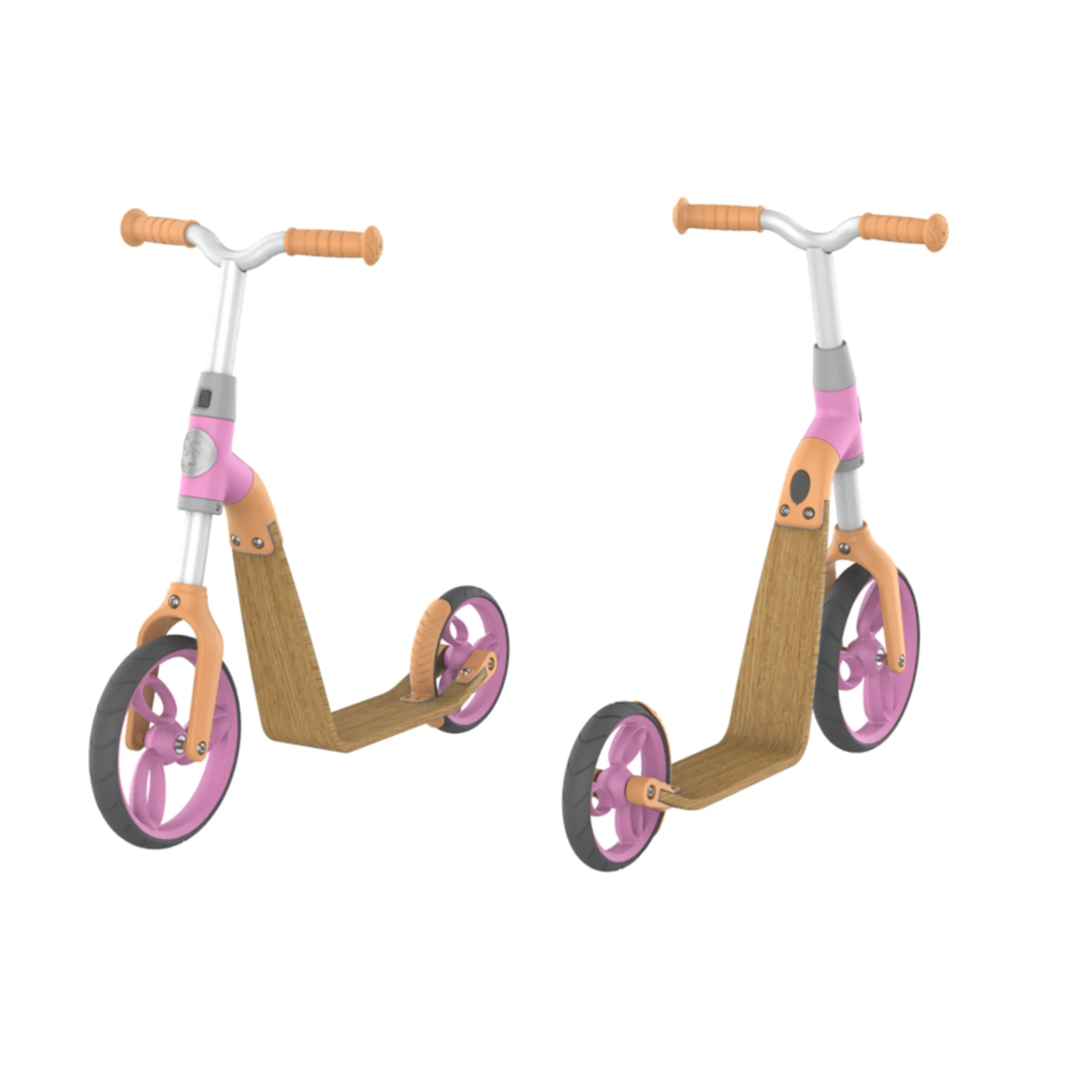 New design 2 in 1 rotatable 3 wheel wooden scooter kids/balance bike