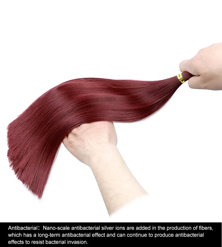 B5 Full Dull High Temperature Resistance Fiber Synthetic Human Hair Extension Raw Material Bundles Synthetic hair fiber