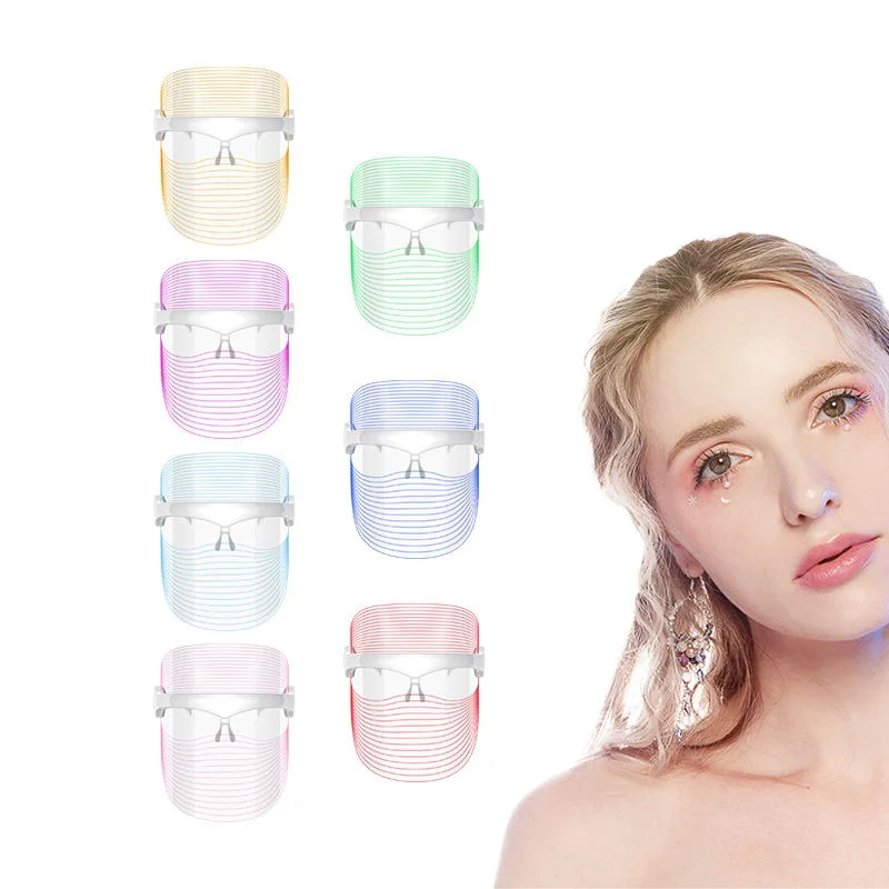 colorful 7 colors face skin therapy facial mask led phototherapy