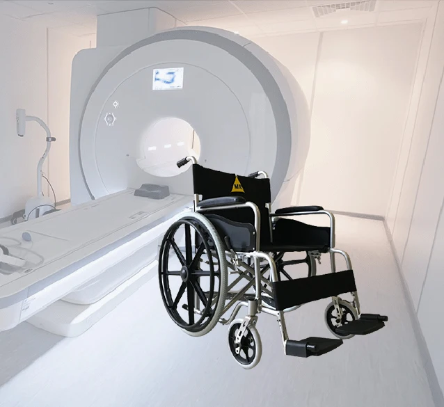 Anti-magnetic wheelchair for MR room use /MRI compatible wheelchair with loading capacity 135kgs