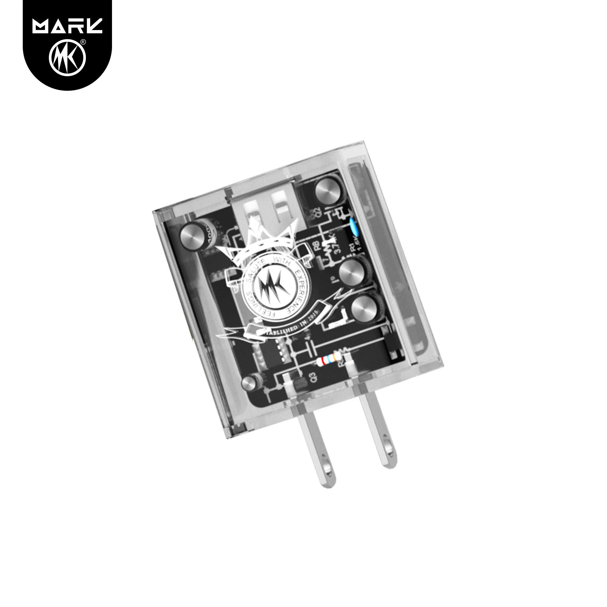 Unique transparent shell QC3.0 15w charger adapter wall chargers with ABS and PC fire proof Material phone 3A fast charging