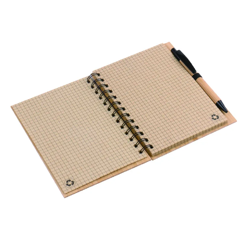 School Office Supplies Personal Journals Bamboo Notebook  Executive Note Book with Pen for Gift Set Schoolgirl Young Female
