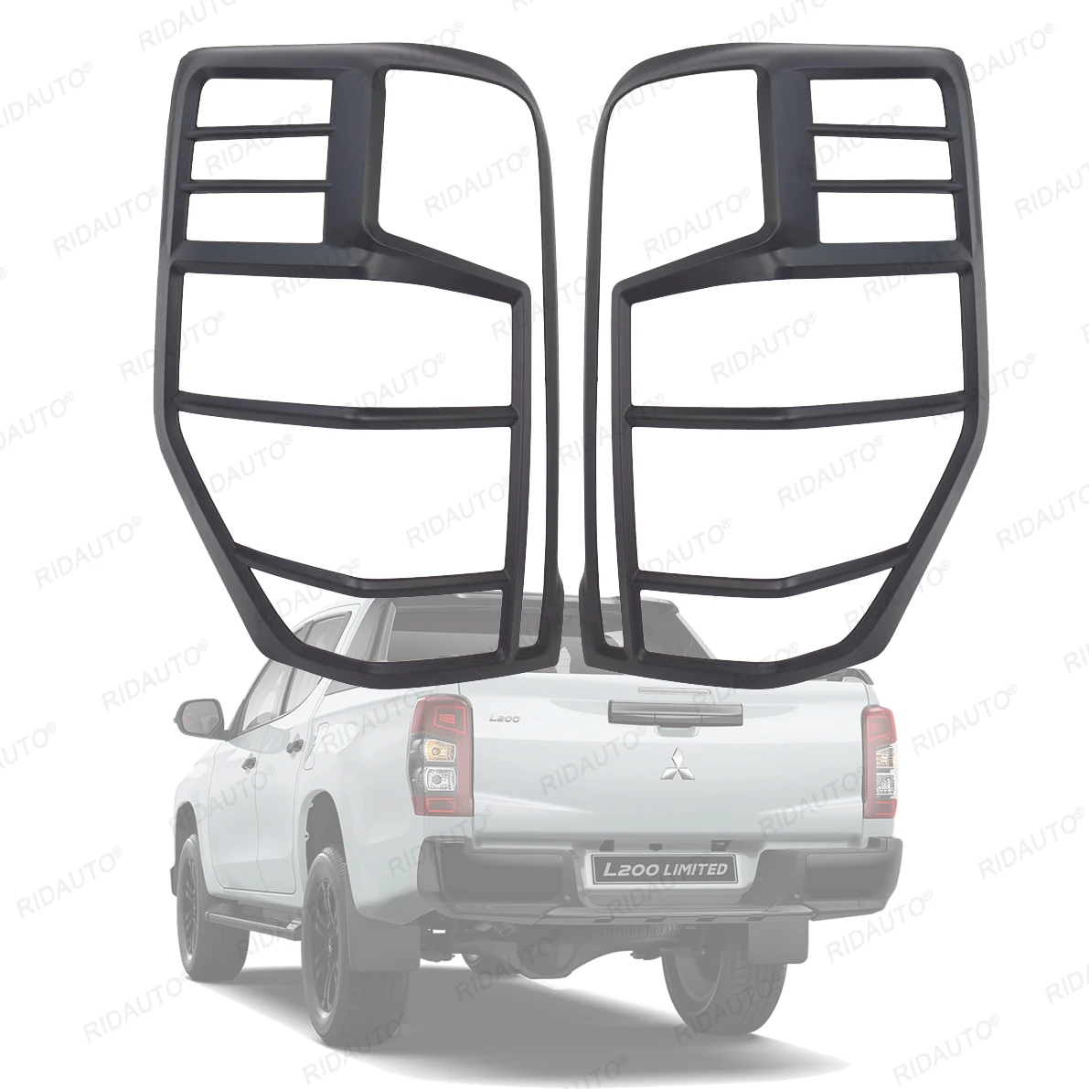 Rear Tail Light Lamp Cover Black Fit for Mitsubishi L200 Triton 2019-2023 Off Road Taillight Guards