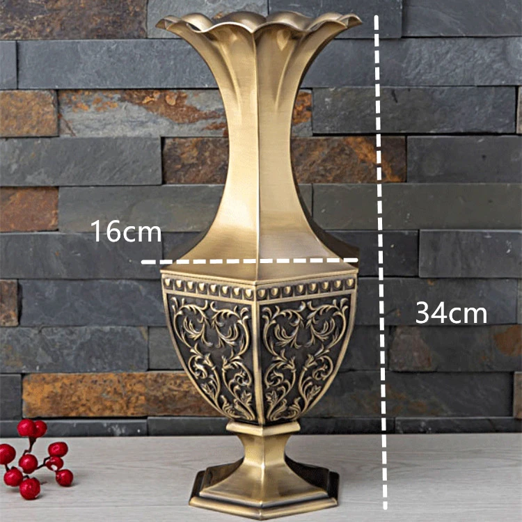 Роскошная винтажная шестиугольная металлическая Цветочная ваза дворца