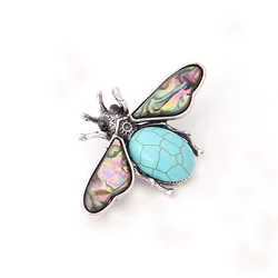 V&R Fashion jewelry custom  silver brooch pin cute insect shape with resin wing vintage design for women bee brooch pin
