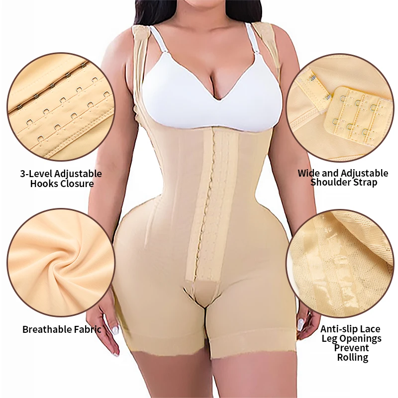 High Compression Fajas Colombianas Girdle With Steel Bones Corrective Waisted Butt Lifter Full Body Bbl Shaper Faja Shapewear