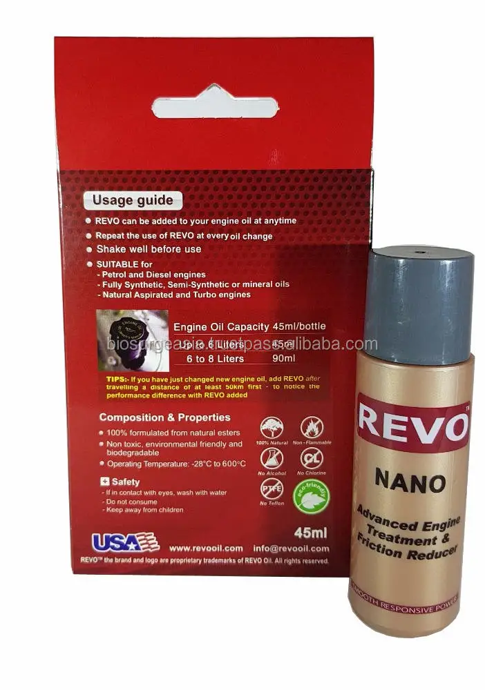 REVO Nano Advanced Engine Treatment & Friction Reducer Boosts Responsiveness & Drivability Enhance Engine Performance Protection