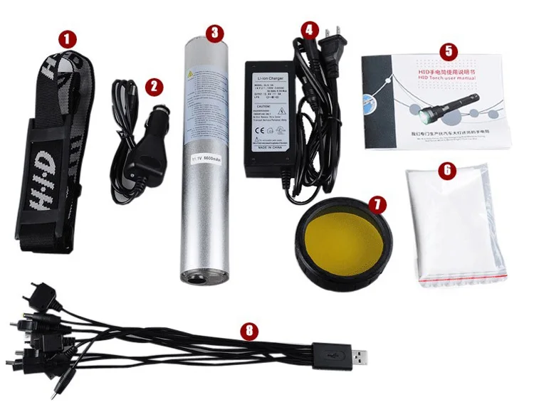 2019 High powerful 85w torch light xenon flashlight for hunting searching police lighting car accessories