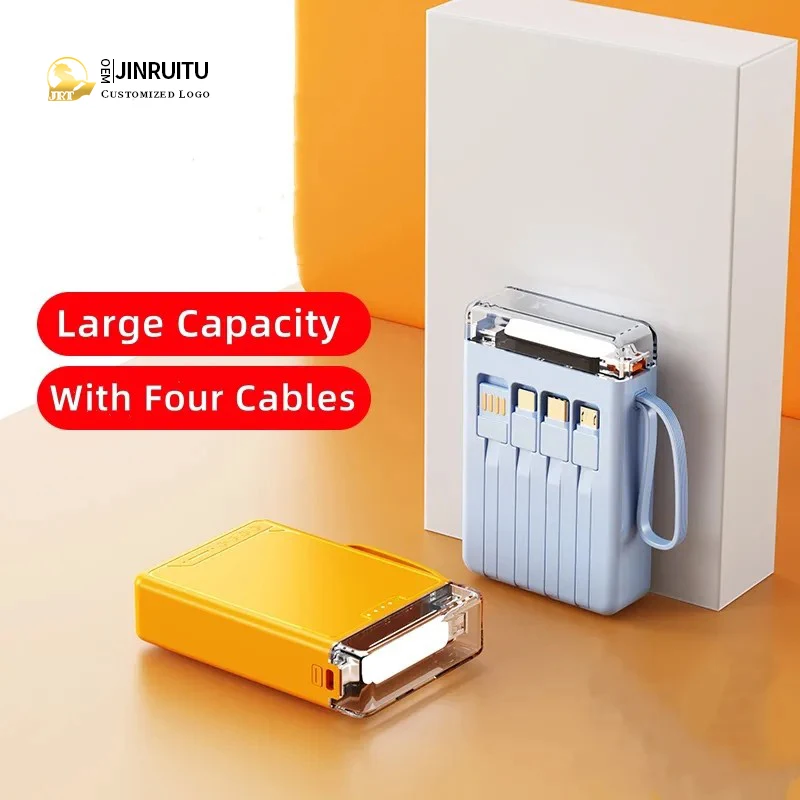 Wholesale Price PD20W fast charger battery Large capacity 10000mah power bank with cable LED flashlight