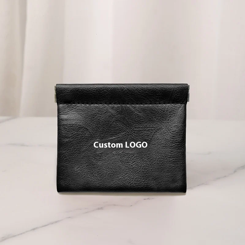 BSCI factory custom logo Portable PU Bag with Zipper Closure for Cosmetics Cable Headphones Mini Lipstick Coin Purse Storage