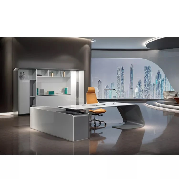 Высококачественный Офисный Набор l-образной формы стол белый офисный