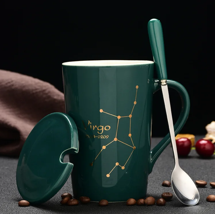 
Gold Ceramic Mug Zodiac Coffee Mug Cup 