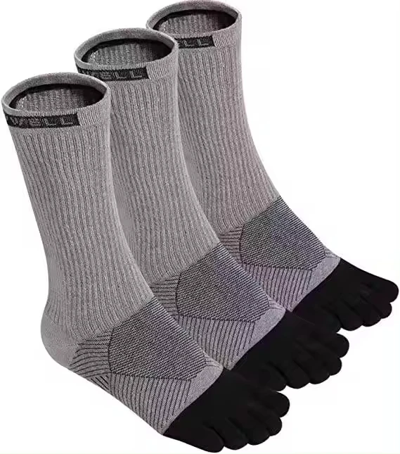Custom Toe Athletic Running Socks Men Crew Sports Five Finger Socks