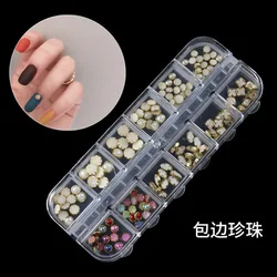 12 Boxes Nail Sequins Glitter Flakes Rhinestones Gems Diamonds Heart Pearl Nail Art 3D Decoration  Crystal Rhinestone