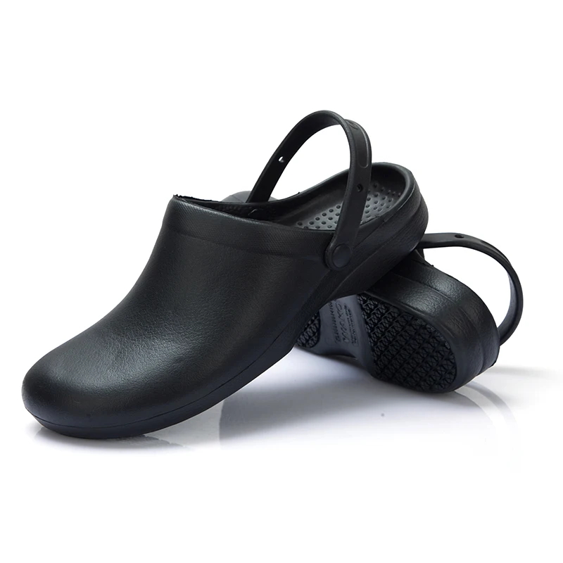 Hot Selling Slip Resistant Waterproof EVA Black Hospital Doctors Nurse Unisex Work Safety Shoes Wholesale Kitchen Chef Shoes