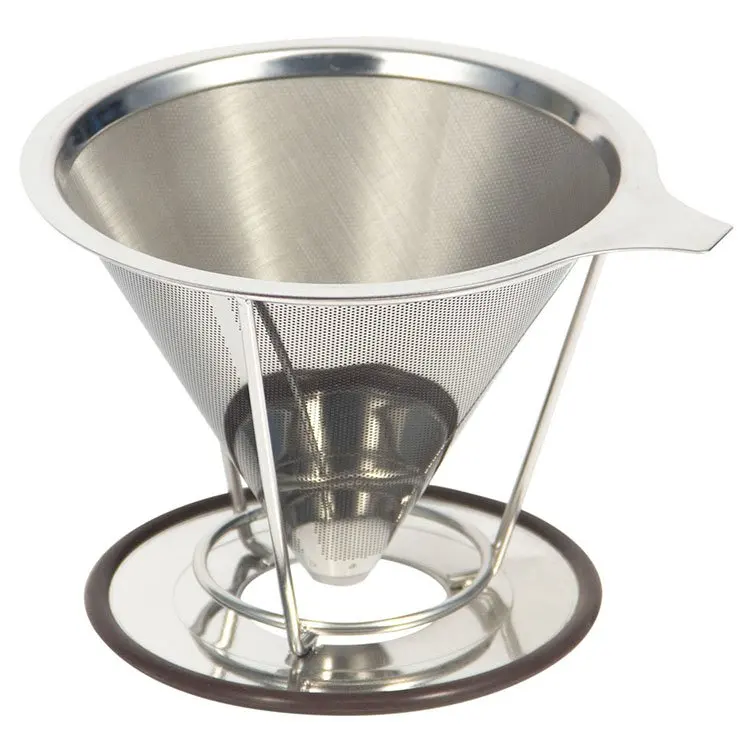 25 микрон безбумажный конусный фильтр из нержавеющей стали капельный для кофе