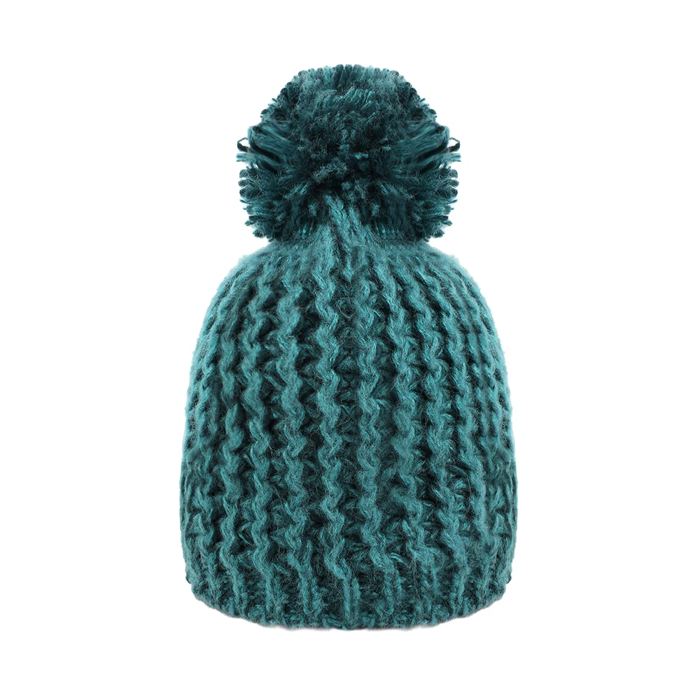 Bohemia multi-color printing Winter Hats Leopard Soft Stretch Cable Knit Faux Fur Aztec Pattern Pom Pom Beanie Hat