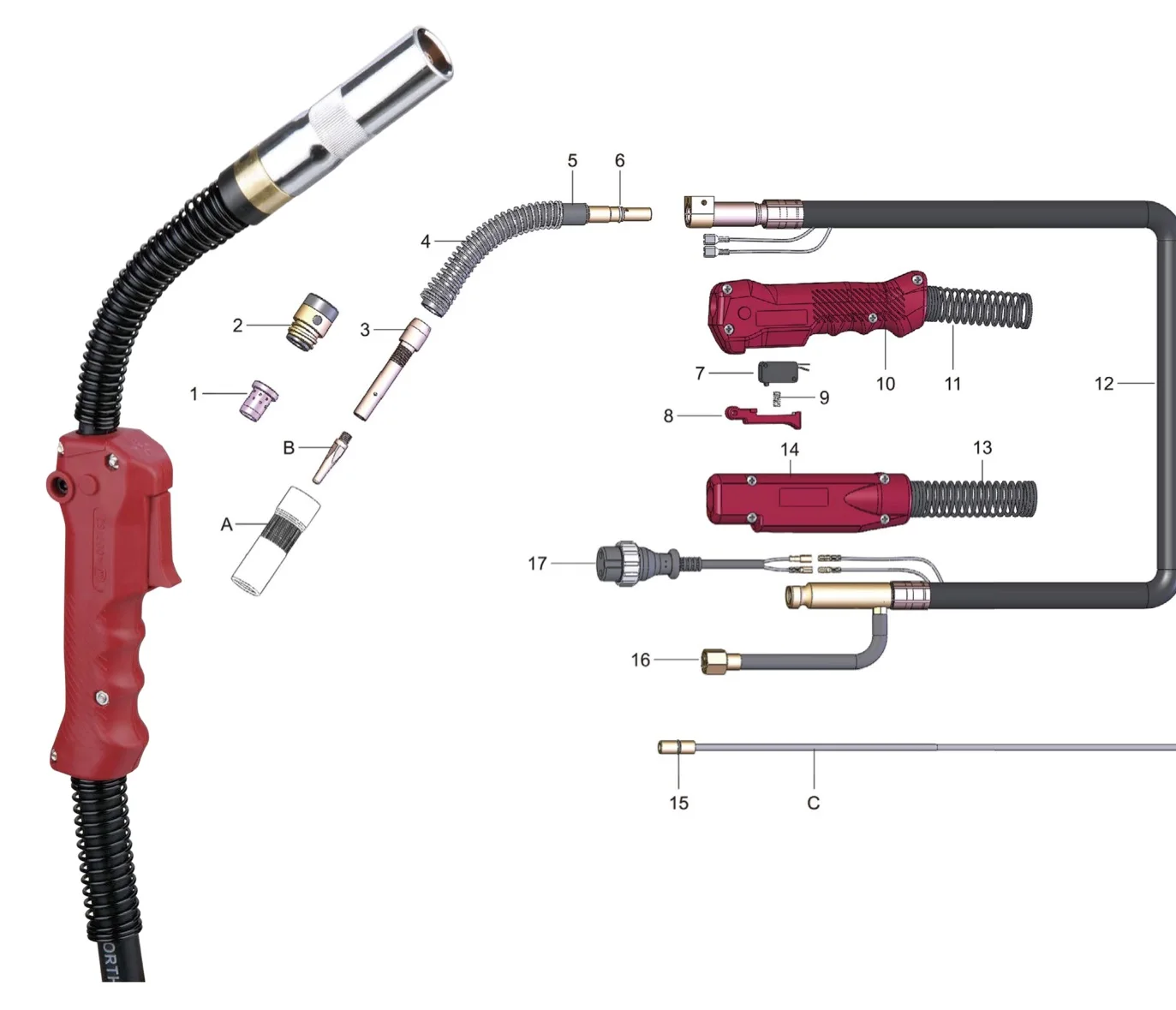 MIG machine consumables nozzle