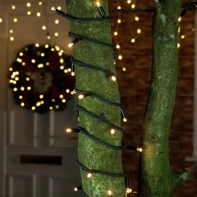 Outdoor Decorative LED Light 8 Modes Twinkle Fairy Lighting for Xmas Tree Yard Patio  Christmas Green String Lights